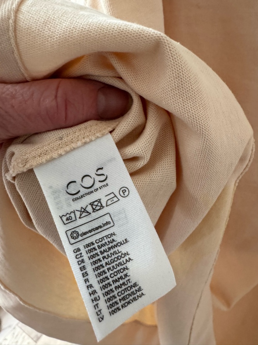 COS Light Peach Oversized Crewneck Tee - Picture 6 of 7